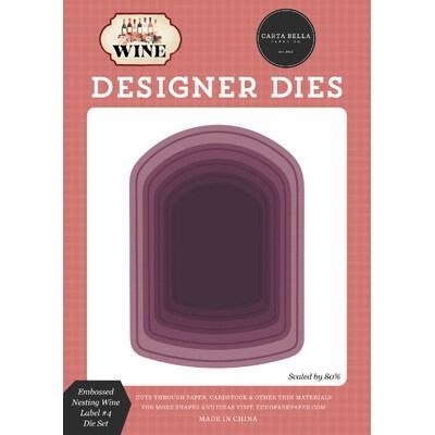 Die Set - Embossed Nesting Wine Collection Label #4 - Wine Collection
