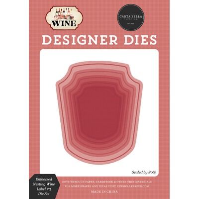 Die Set - Embossed Nesting Wine Collection Label #3 - Wine Collection