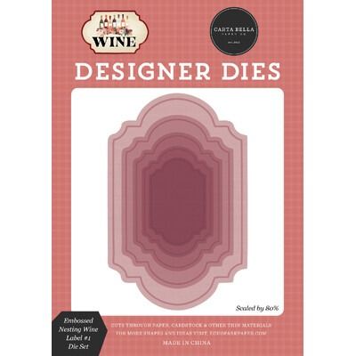 Die Set - Embossed Nesting Wine Label #1 - Wine Collection