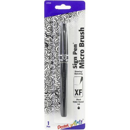 Black - XFine - Sign Pens with Brush Tip