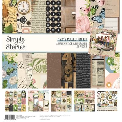 12x12 Collection Kit - Simple Vintage Junk Drawer Collection