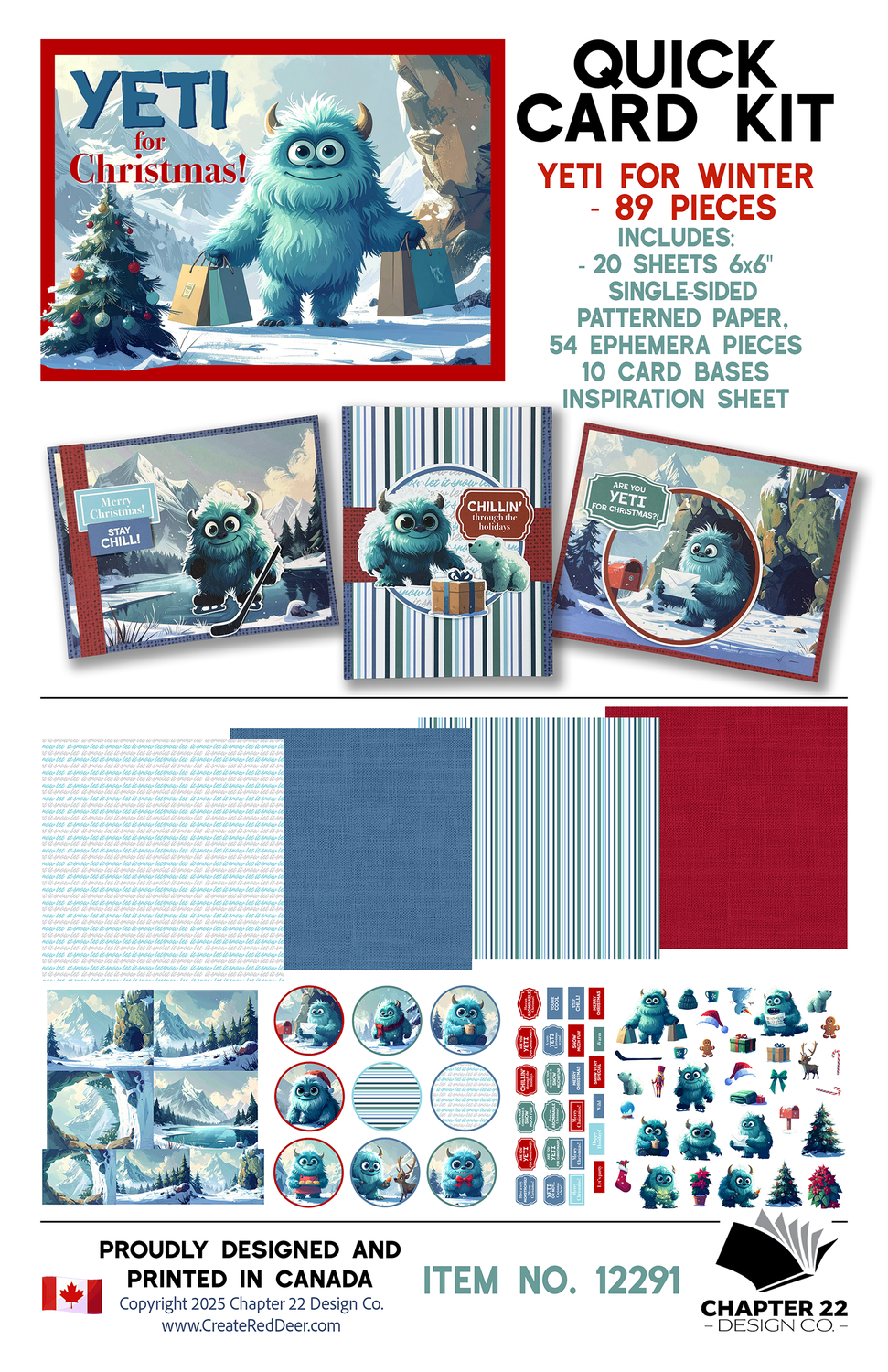 Quick Card Kit - Yeti For Christmas Collection