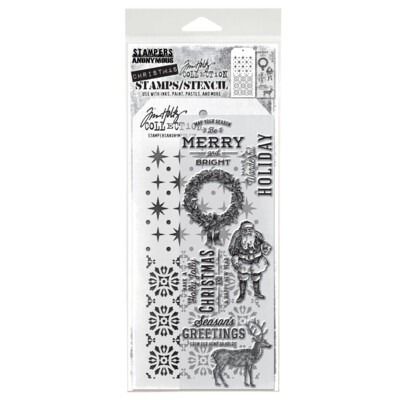 #35 - Mixed Media Clear Stamp and Stencil Set