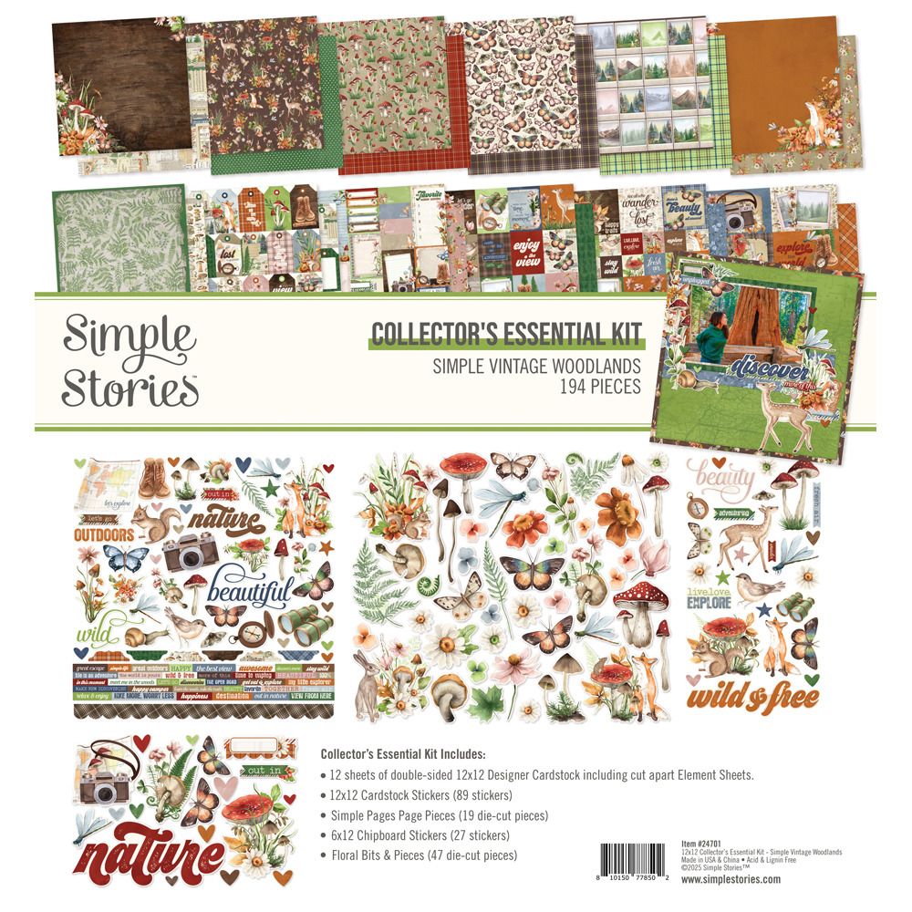 12x12 Collection's Essential Kit - Simple Vintage Woodlands Collection