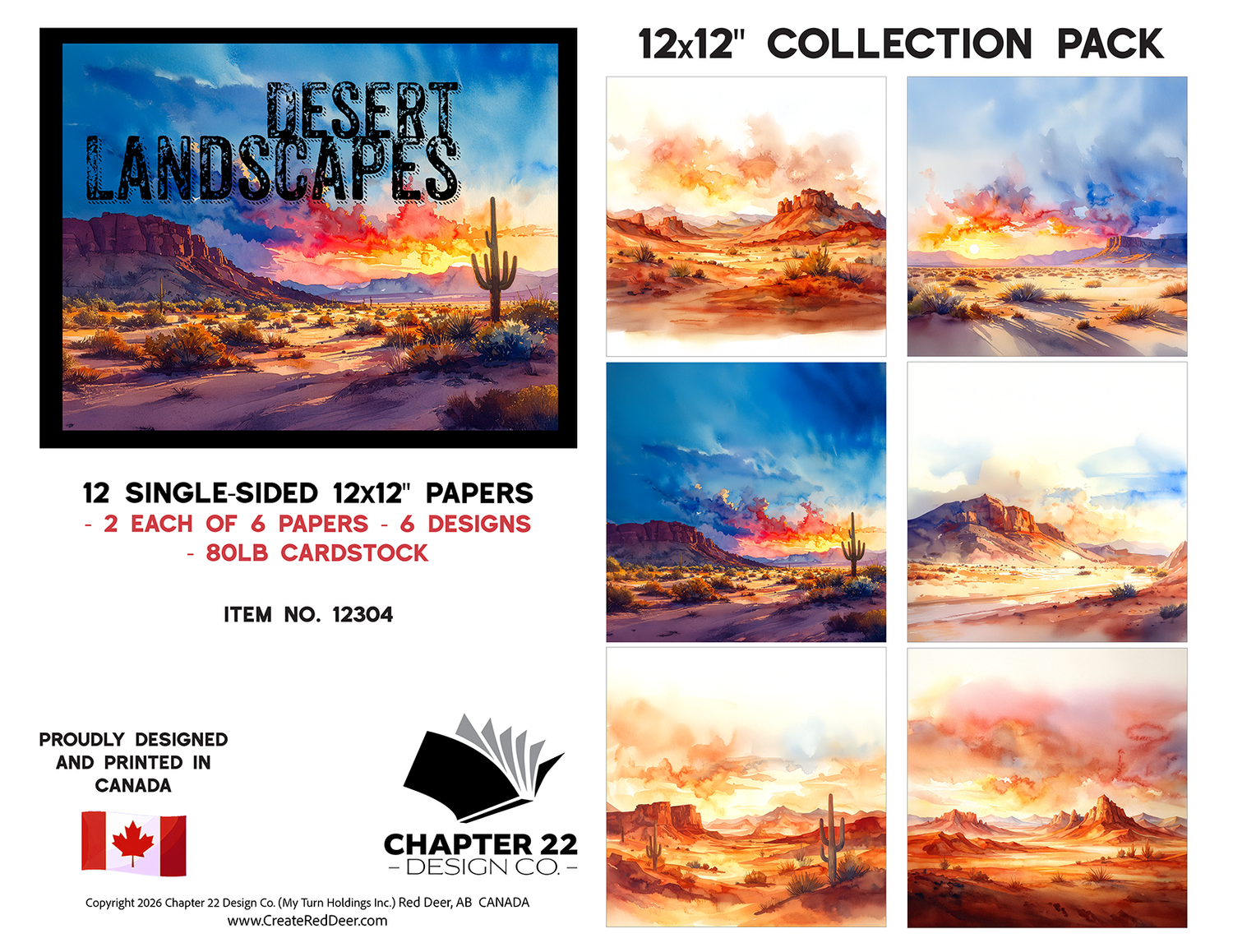 12x12 Paper Collection - Desert Landscapes Collection