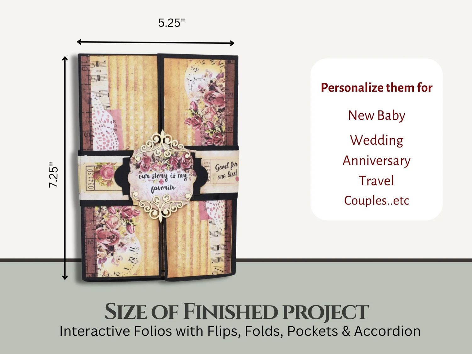 Black &amp; Kraft - FlipFlap Gatefold - Scrapbook Blanks - 2 pack