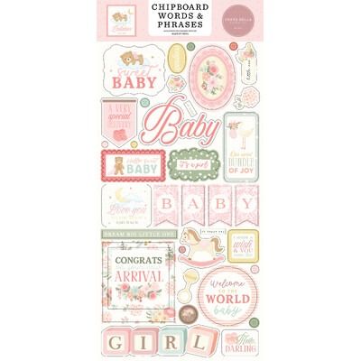 Chipboard Words &amp; Phrases - Little Lullabies Baby Girl Collection
