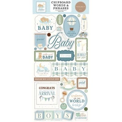 Chipboard Words &amp; Phrases - Little Lullabies Baby Boy Collection