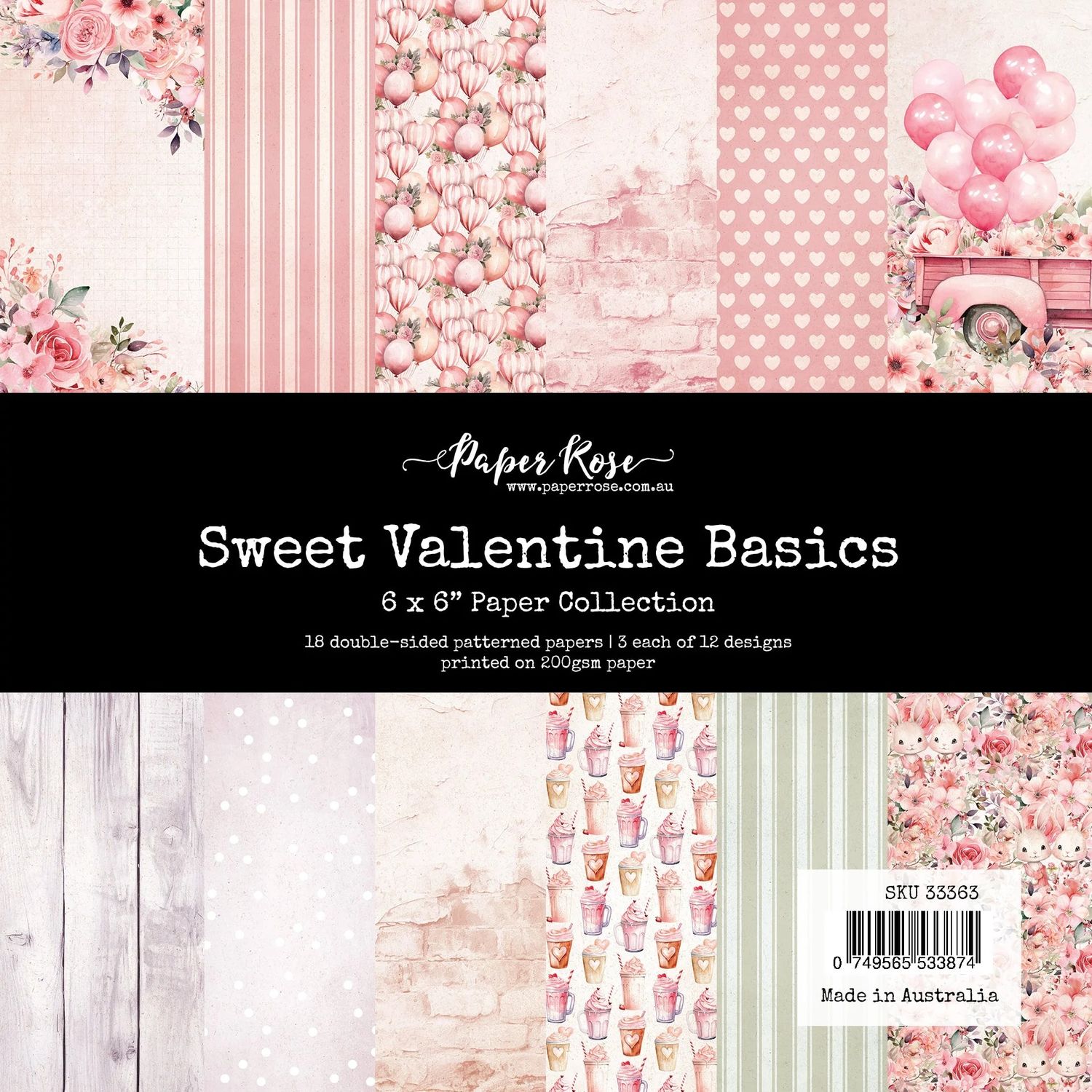 6x6 Basics Paper Collection - Sweet Valentine Collection