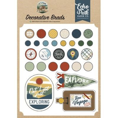 Decorative Brads - It's Time to Travel Collection