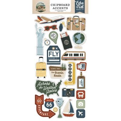 Chipboard Accents - It's Time to Travel Collection