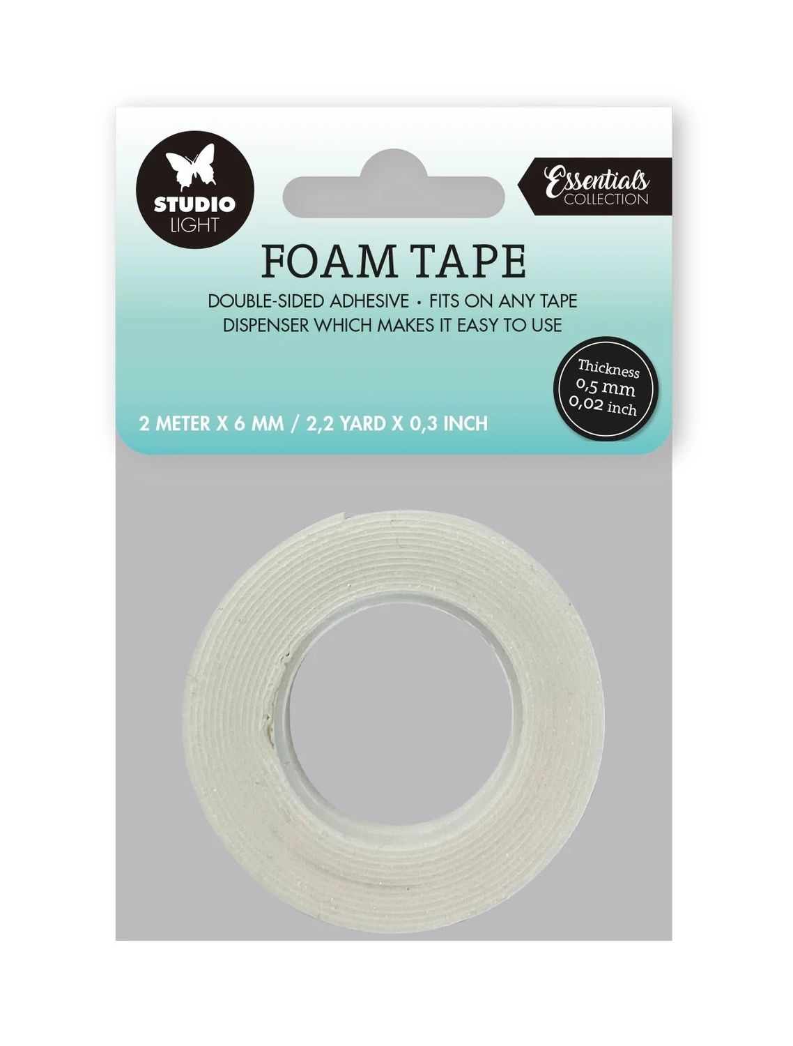White - 0.5mm - Foam Tape Roll