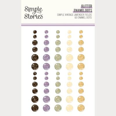 Glitter Enamel Dots - Simple Vintage Lavender Fields Collection