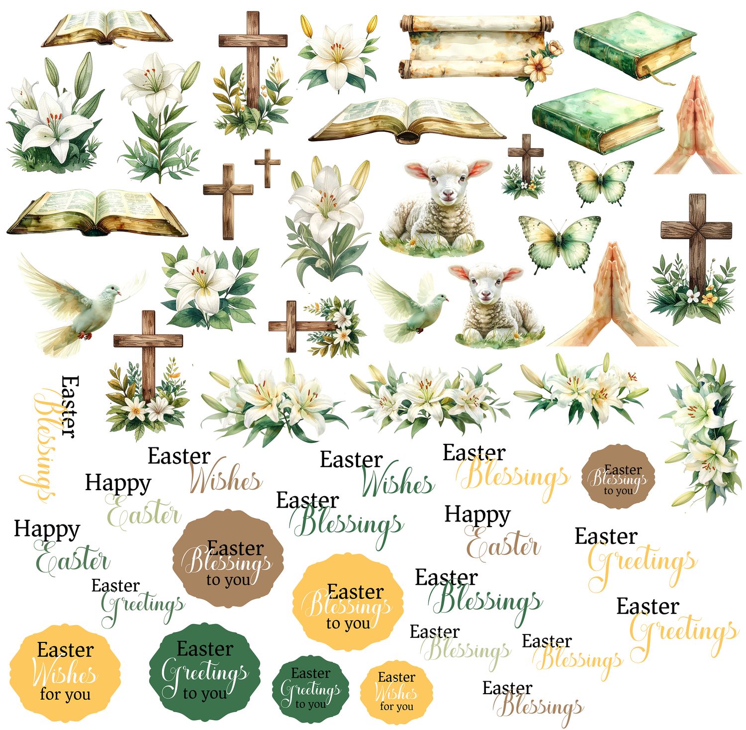 Sentiment/Icon Ephemera - Easter Blessings Collection