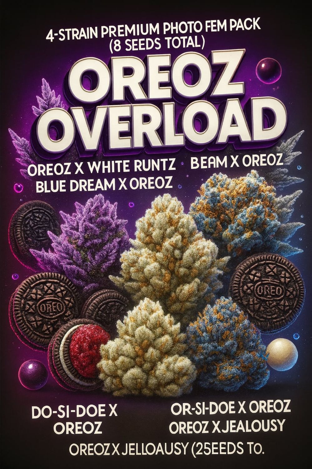 &quot;Oreoz Overload: 4-Strain Premium Photo Fem Pack (8 Seeds Total)&quot;