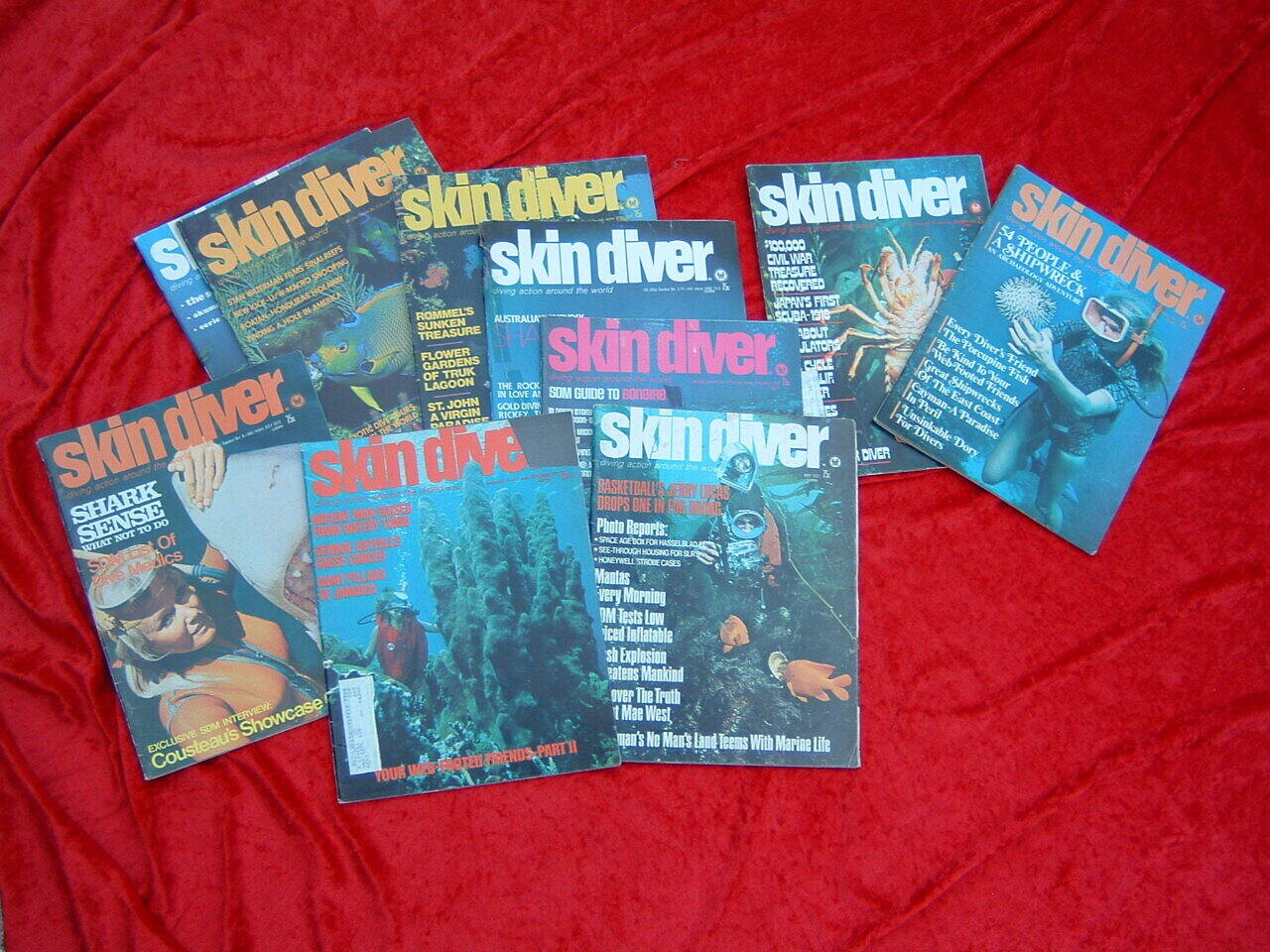 Lot of Skin Diver 1972 magazines