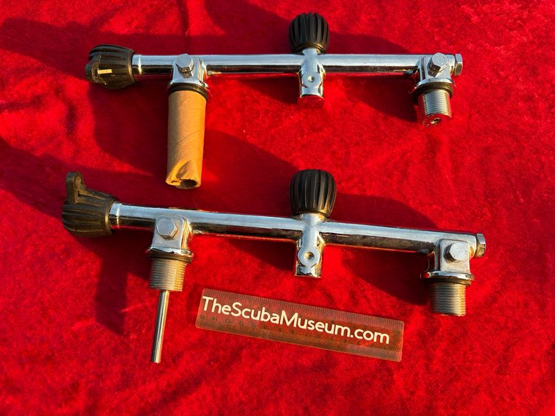 US Divers Aqua Lung NOS solid bar manifold NO BOX  OPEN BOX missing one dip tube