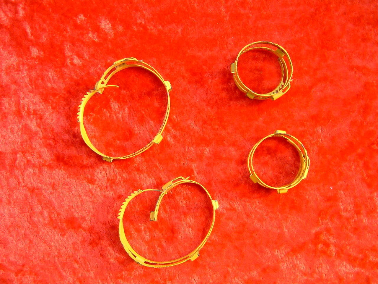 Used pre 1959 Tinnerman hose clamps YELLOW