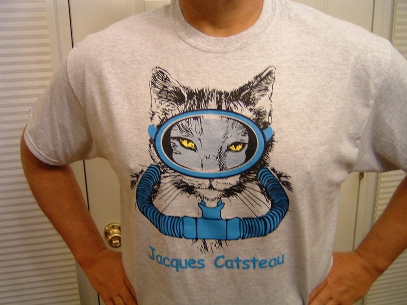 Jacques Catsteau cat diver t shirt Size XL