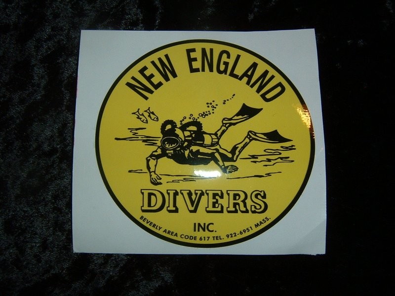 New England Divers decal, reproduction