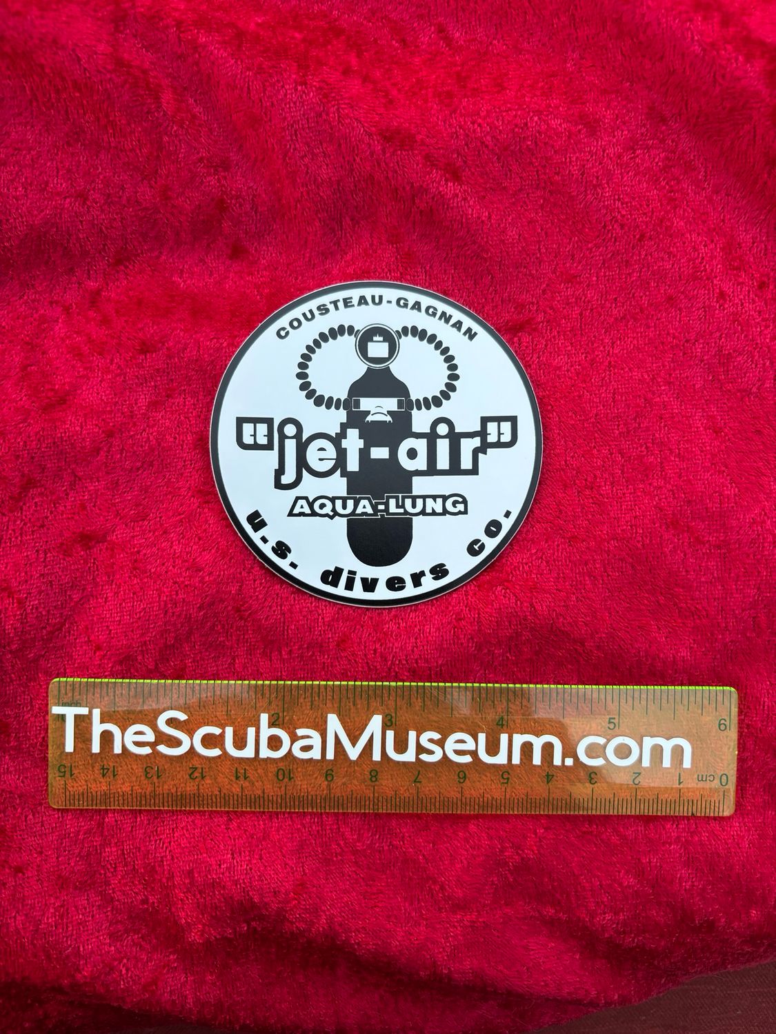 US Divers Jet Air label or decal  (REVERSED NEGATIVE IMAGE VERSION) 3 inch