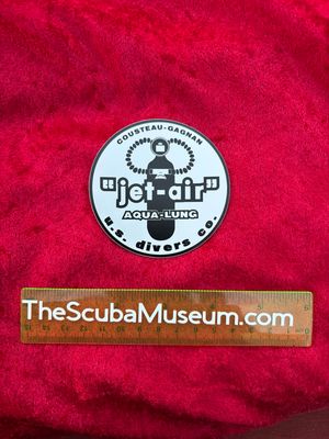 US Divers Jet Air label or decal  (REVERSED NEGATIVE IMAGE VERSION) 3 inch