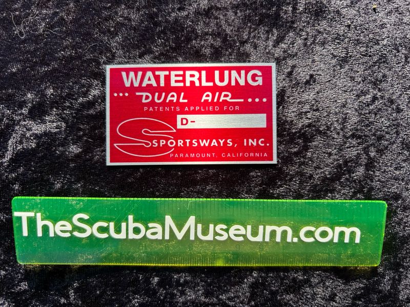 Sportsways Waterlung DUAL AIR regulator label new reproduction