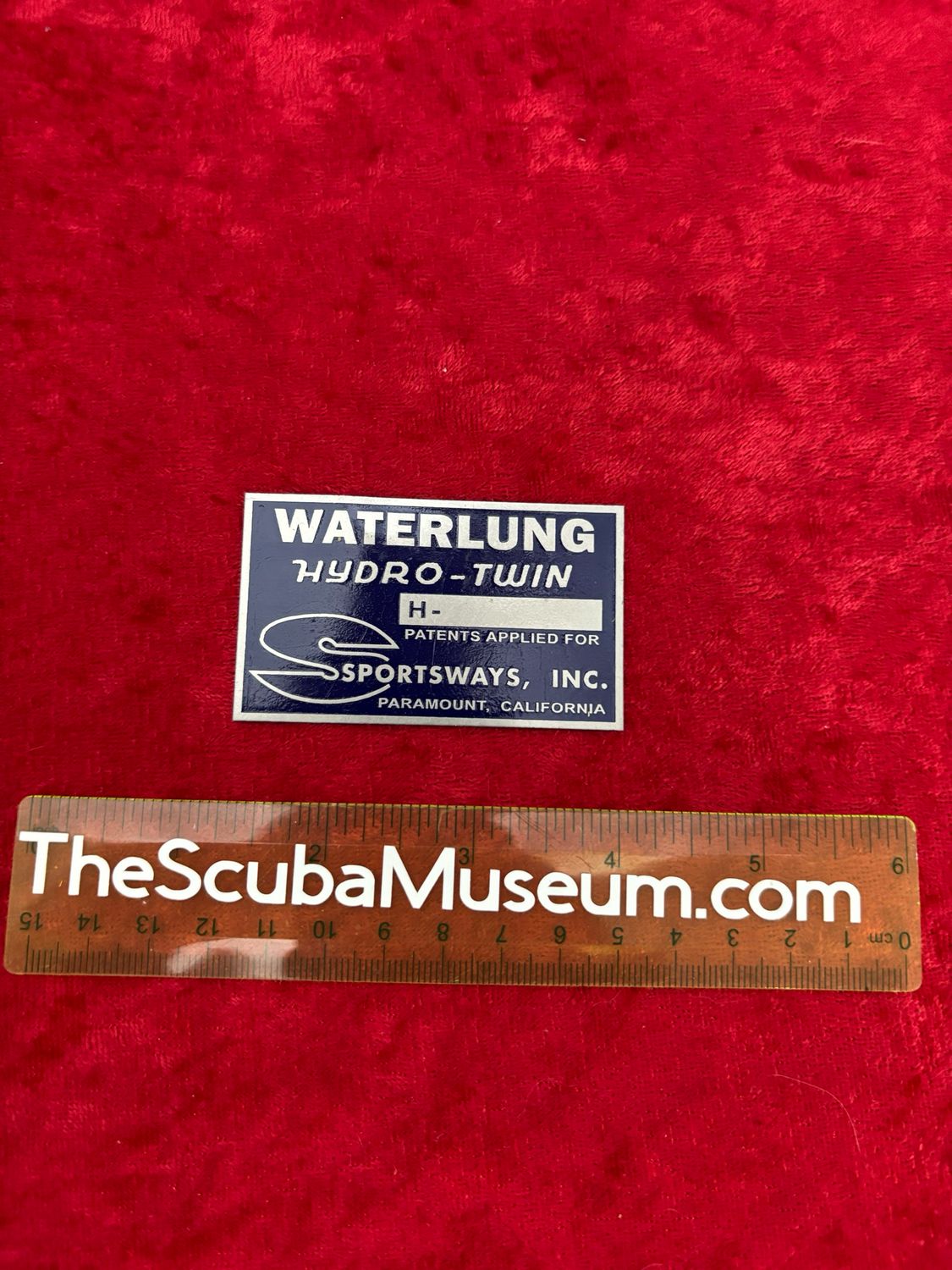Sportsways Waterlung HYDRO TWIN regulator label new reproduction