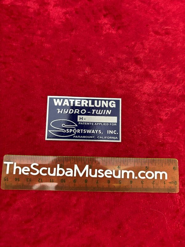 Sportsways Waterlung HYDRO TWIN regulator label new reproduction