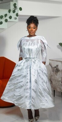 Broc Neck Styled Dress