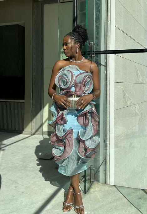 Long Sync Bardot Ruffle Bodycon Dress