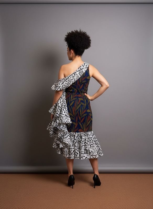 Off shoulder Side Frill Dress