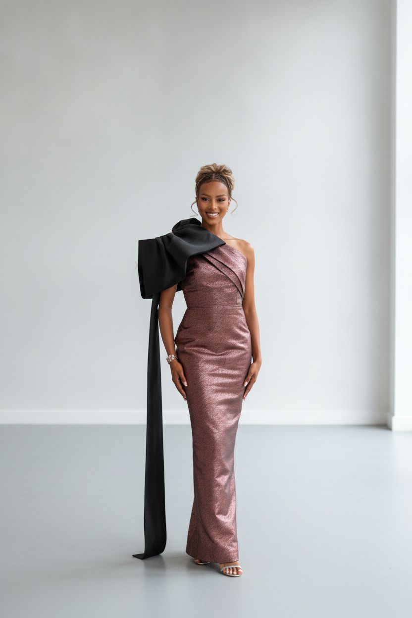 Shoulder Bow Drop Dress