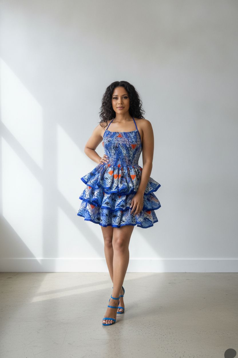 Stretchy Smoked Blue Dress