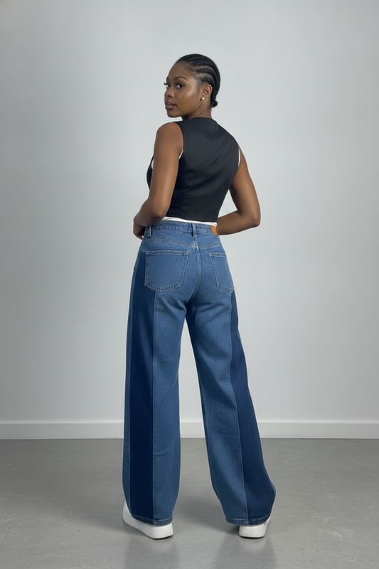 Baggy Denim Wide Leg Trousers