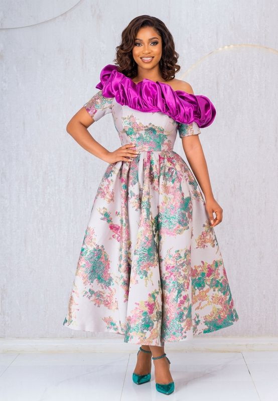 Ruffled Off Shoulder Dress