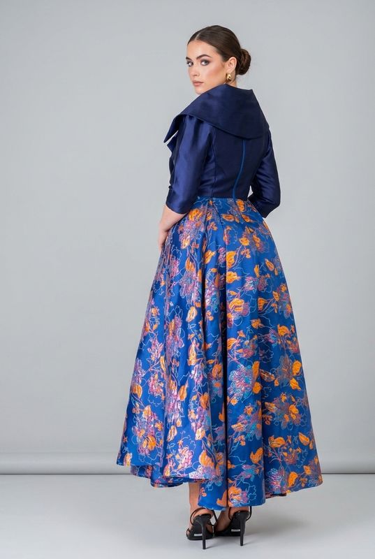 Elegant Bottom Floral Flared Dress