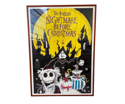 Nightmare before Christmas Tim Burton Manifesto Pubblicitario Prima Edizione IT