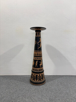 Colonna porta vaso in Terracotta, con pittura vascolare Stile Greco, Anni 70