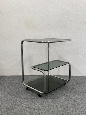 Carrello Bauhaus Acciaio e vetro 1970’s