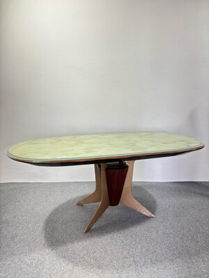 Tavolo Mid-Century in legno di palissandro e metallo smaltato Design