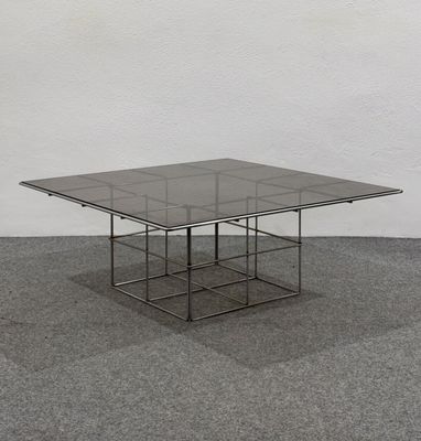 Tavolino da salotto Acciaio Griglia design Modernariato 1970’s