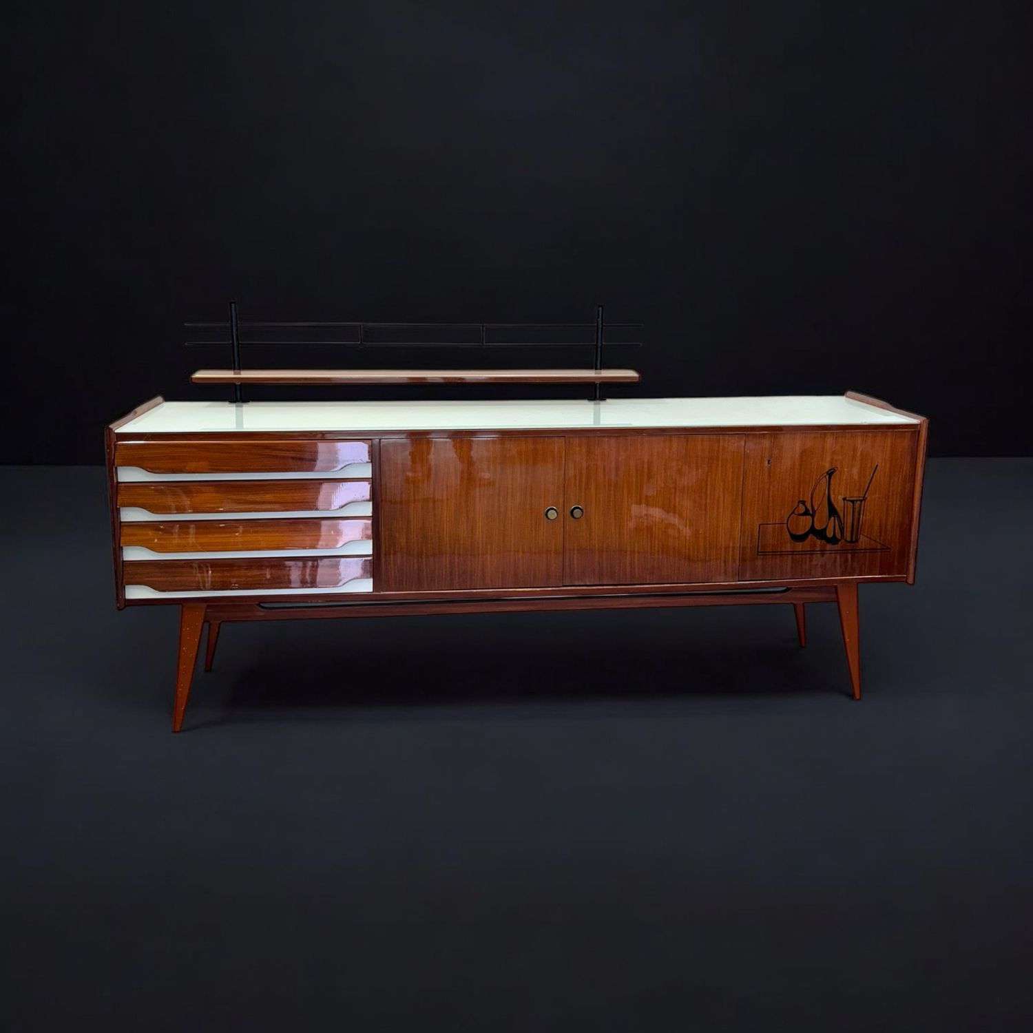 CREDENZA MANIFATTURA ITALIANA DESIGN SCANDINAVO ANNI 50