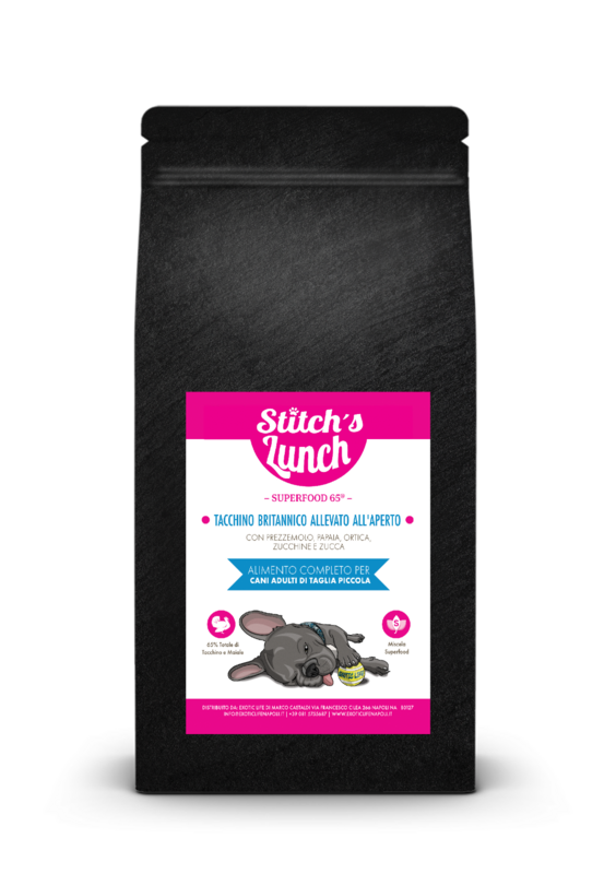 STITCH&#39;S LUNCH SMALL BREED CANE ADULT SUPERFOOD 65 TACCHINO BRITANNICO 2 KG
