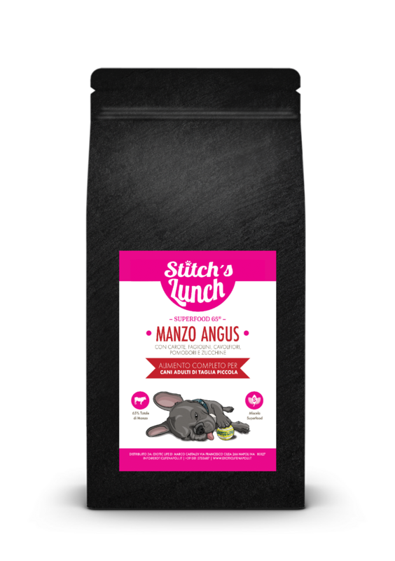 STITCH&#39;S LUNCH SMALL BREED CANE ADULT SUPERFOOD 65 MANZO ANGUS 2 KG