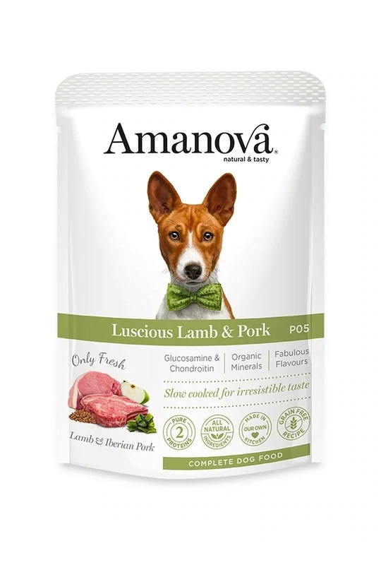 AMANOVA POUCH CIBO UMIDO AGNELLO E MAIALE 100 GR