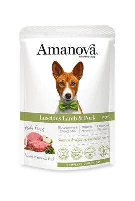 AMANOVA POUCH CIBO UMIDO AGNELLO E MAIALE 100 GR
