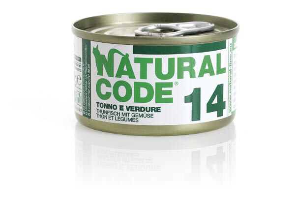 NATURAL CODE CIBO UMIDO GATTO TONNO E VERDURE 85 GR