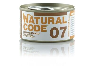 NATURAL CODE CIBO UMIDO GATTO POLLO E MANZO 85 GR