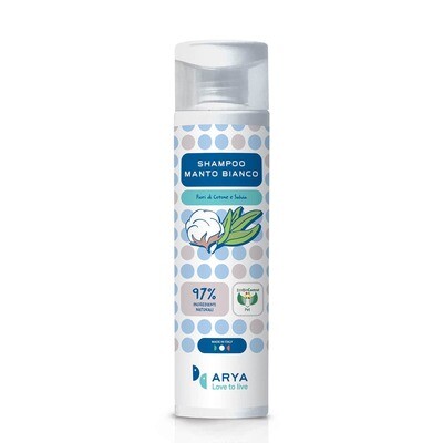 ARYA SHAMPOO PER CANE MANTO BIANCO CON FIORI DI COTONE E SALVIA 250 ML